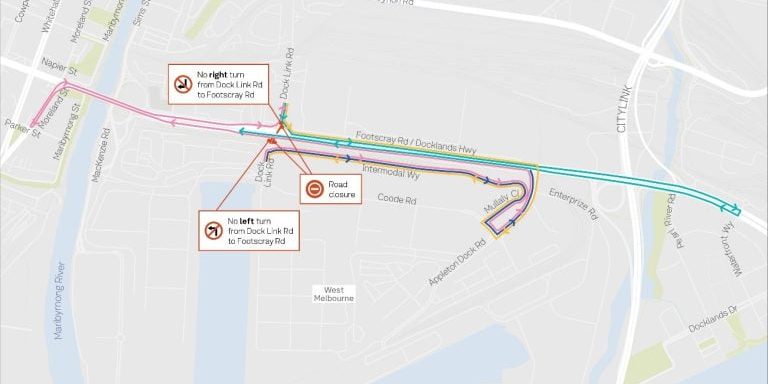 Dock Link Road intersection closure